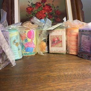 Lot of 7 Pretty Decorative Candles